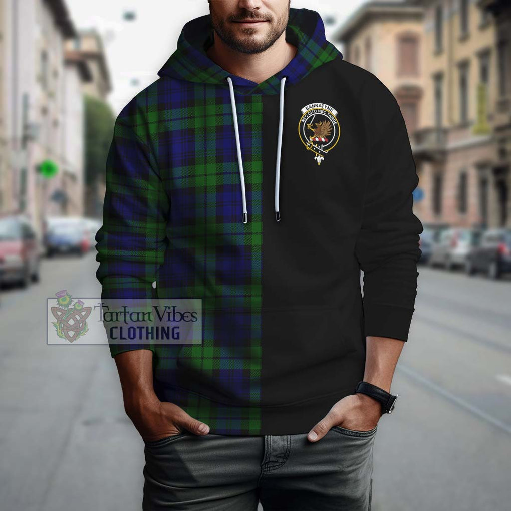 Bannatyne Tartan Hoodie with Family Crest and Half Of Me Style Zip Hoodie - Tartanvibesclothing Shop