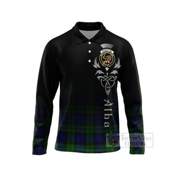 Tartan Vibes Clothing Bannatyne Tartan Long Sleeve Polo Shirt Featuring Alba Gu Brath Family Crest Celtic Inspired