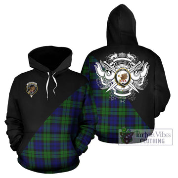 Bannatyne Tartan Hoodie with Family Crest and Military Logo Style Zip Hoodie - Tartanvibesclothing Shop