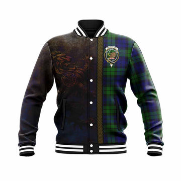 Tartan Vibes Clothing Bannatyne Tartan Family Crest Baseball Jacket Alba Gu Brath Be Brave Lion Ancient Style