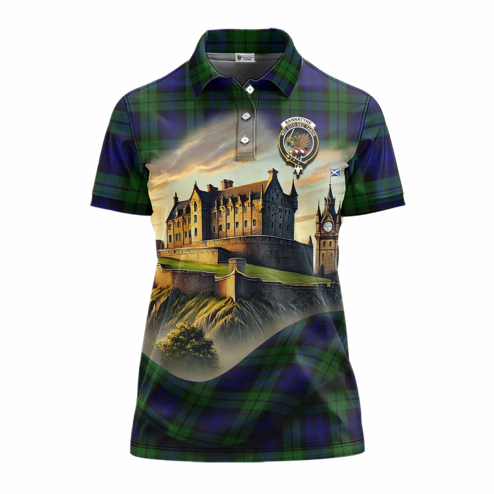 Tartan Vibes Clothing Bannatyne Tartan Family Crest Women's Polo Shirt with Scottish Ancient Castle Stype
