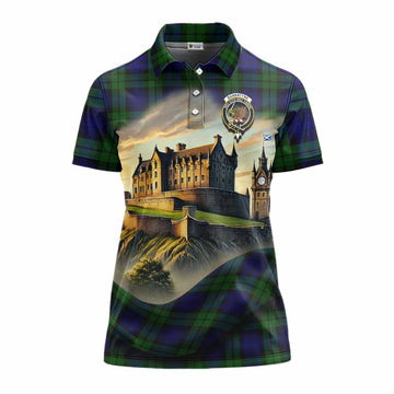 Tartan Vibes Clothing Bannatyne Tartan Family Crest Women's Polo Shirt with Scottish Ancient Castle Stype