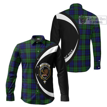 Bannatyne Tartan Long Sleeve Button Up with Family Crest Circle Style Men's Shirt S - Tartan Vibes Clothing