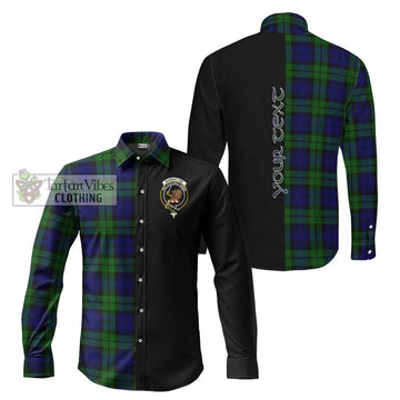 Bannatyne Tartan Long Sleeve Button Shirt with Family Crest and Half Of Me Style Men's Shirt S - Tartanvibesclothing Shop