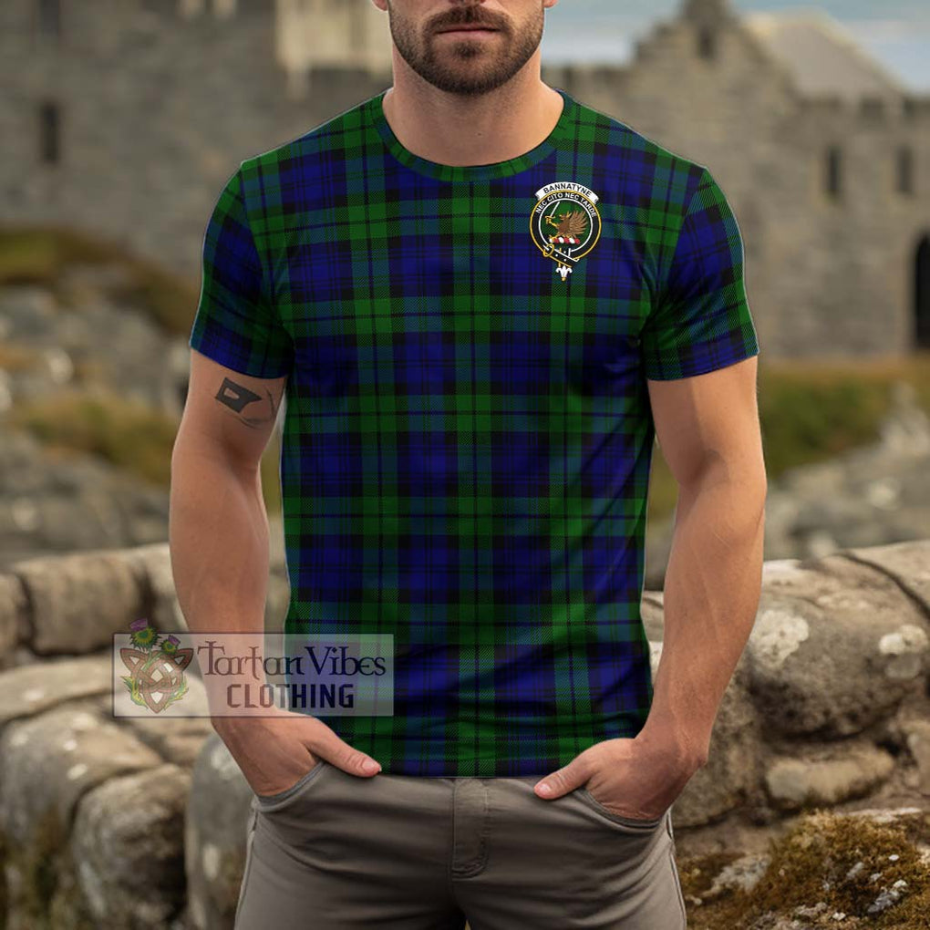 Bannatyne Tartan Cotton T-Shirt with Family Crest Men's Shirt - Tartanvibesclothing Shop