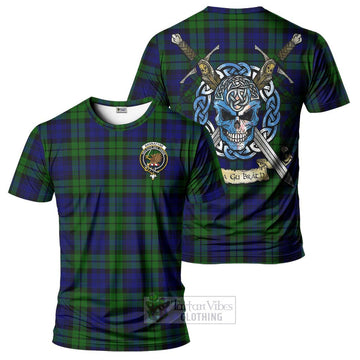 Tartan Vibes Clothing Bannatyne Tartan T-Shirt with Family Crest Celtic Skull Style