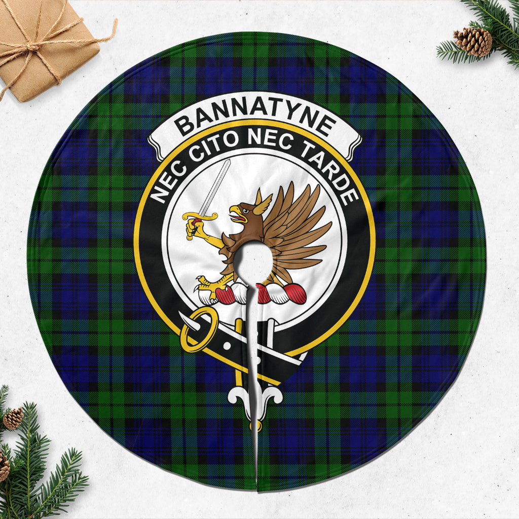 Bannatyne Tartan Christmas Tree Skirt with Family Crest - Tartanvibesclothing
