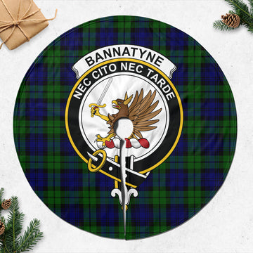 Bannatyne Tartan Christmas Tree Skirt with Family Crest - Tartanvibesclothing