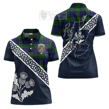 Bannatyne Tartan Women's Polo Shirt Featuring Thistle and Scotland Map Women - Tartanvibesclothing Store