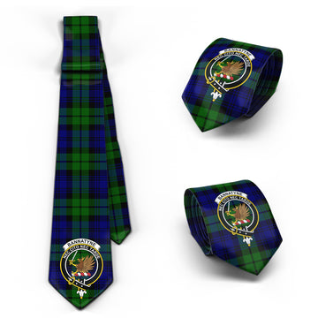 Bannatyne Tartan Classic Necktie with Family Crest Necktie One Size - Tartan Vibes Clothing