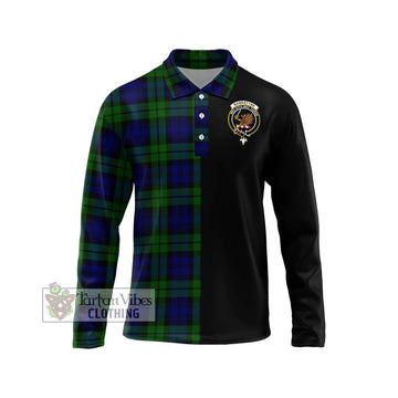 Bannatyne Tartan Long Sleeve Polo Shirt with Family Crest and Half Of Me Style Unisex - Tartanvibesclothing Shop
