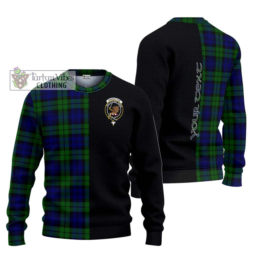 Bannatyne Tartan Knitted Sweater with Family Crest and Half Of Me Style Unisex - Tartanvibesclothing Shop