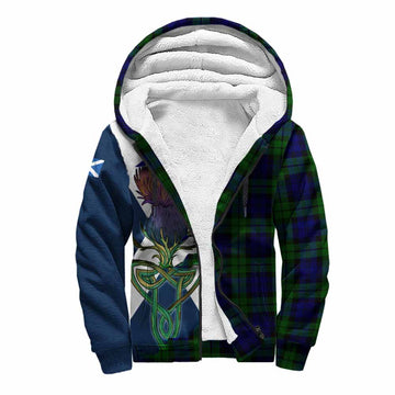 Tartan Vibes Clothing Bannatyne Tartan Family Crest Sherpa Hoodie Scottish Thistle Celtic Inspired