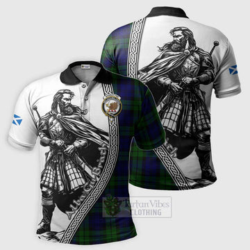 Bannatyne Tartan Clan Crest Polo Shirt with Highlander Warrior Celtic Style