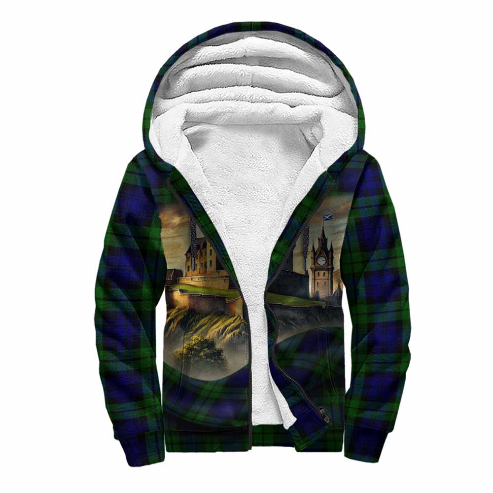 Tartan Vibes Clothing Bannatyne Tartan Family Crest Sherpa Hoodie with Scottish Ancient Castle Style