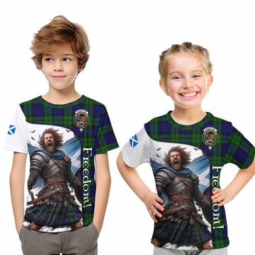 Tartan Vibes Clothing Bannatyne Crest Tartan Kid T-Shirt Inspired by the Freedom of Scottish Warrior