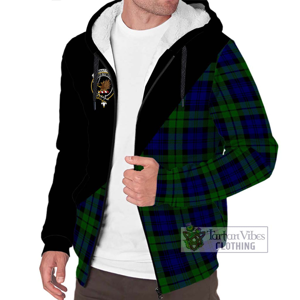 Bannatyne Tartan Sherpa Hoodie with Family Crest and Military Logo Style Unisex S - Tartanvibesclothing Shop