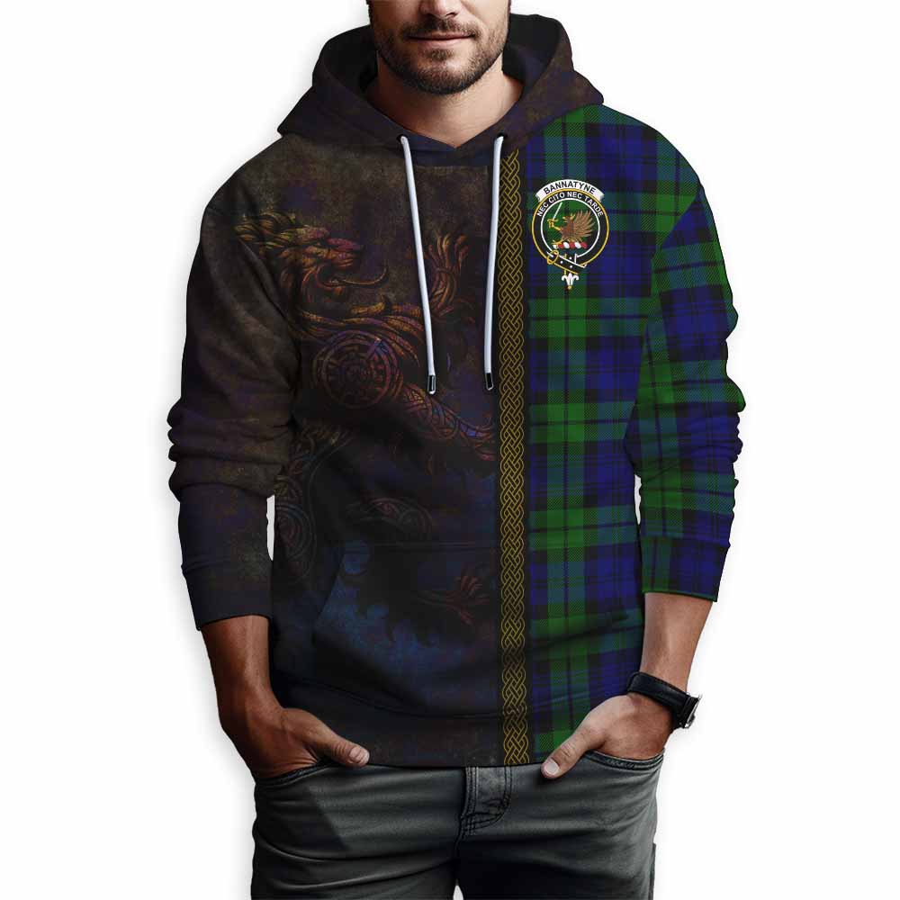 Tartan Vibes Clothing Bannatyne Tartan Family Crest Hoodie Alba Gu Brath Be Brave Lion Ancient Style