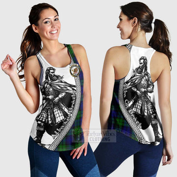 Tartan Vibes Clothing Bannatyne Tartan Clan Crest Women's Racerback Tanks with Highlander Warrior Celtic Style