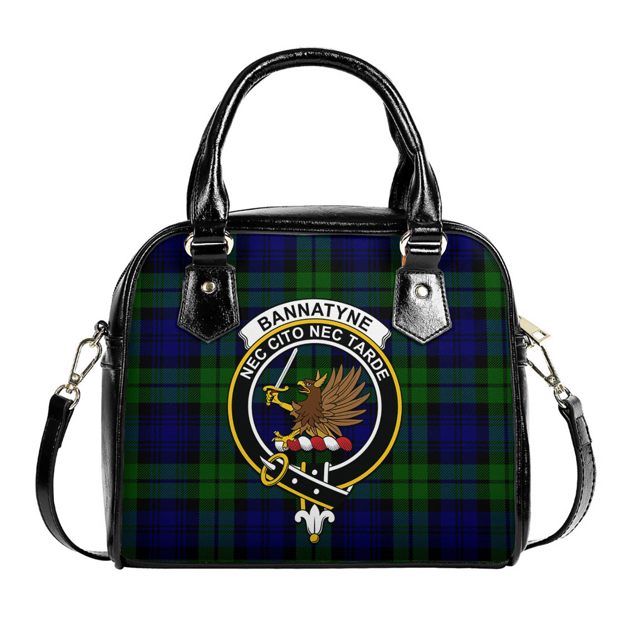 Bannatyne Tartan Shoulder Handbags with Family Crest One Size 6*25*22 cm - Tartanvibesclothing