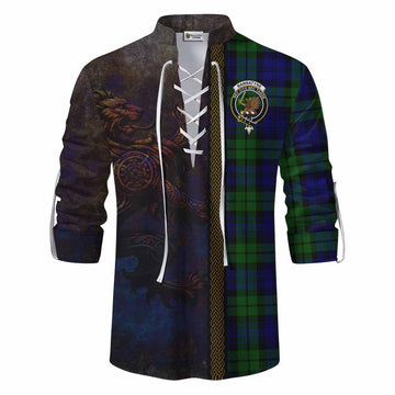 Tartan Vibes Clothing Bannatyne Tartan Family Crest Ghillie Kilt Shirt Alba Gu Brath Be Brave Lion Ancient Style