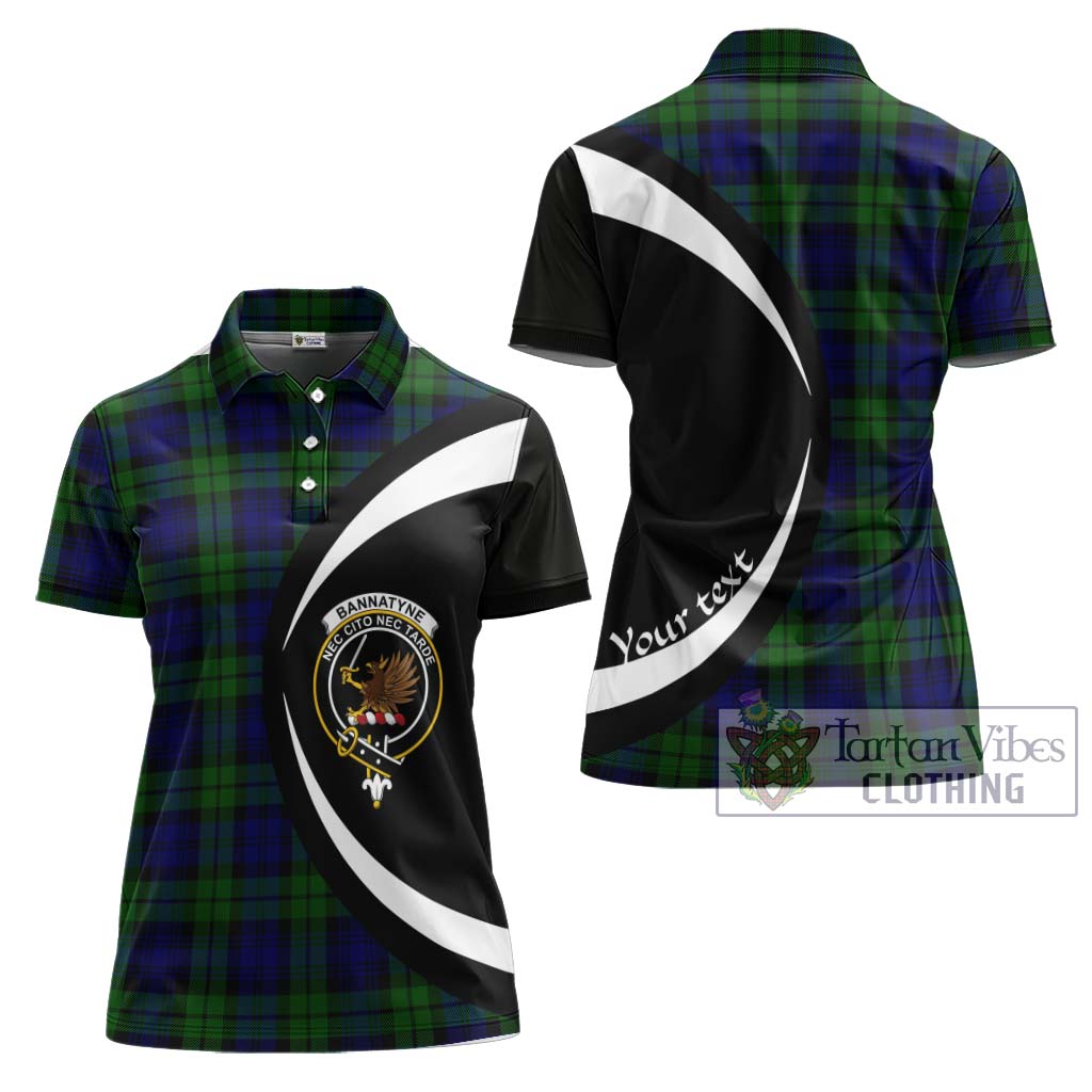 Bannatyne Tartan Women's Polo Shirt with Family Crest Circle Style Women - Tartan Vibes Clothing