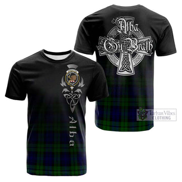 Tartan Vibes Clothing Bannatyne Tartan Cotton T-shirt Featuring Alba Gu Brath Family Crest Celtic Inspired