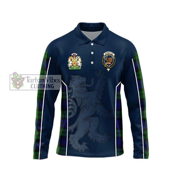 Bannatyne Tartan Long Sleeve Polo Shirt with Family Crest and Lion Rampant Vibes Sport Style Unisex - Tartan Vibes Clothing