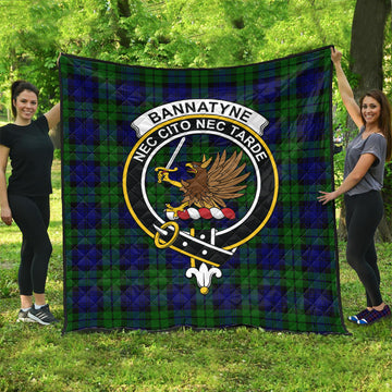 Bannatyne Tartan Quilt with Family Crest - Tartanvibesclothing