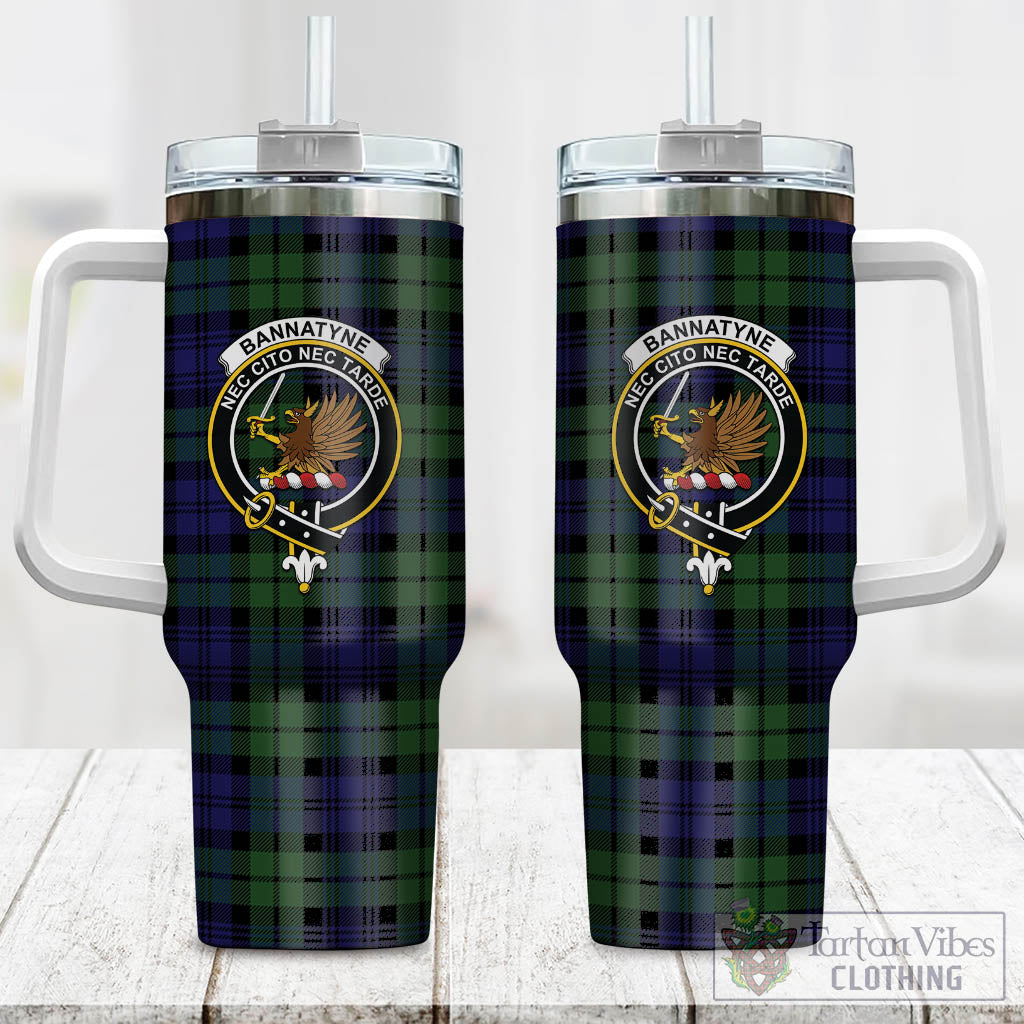 Tartan Vibes Clothing Bannatyne Tartan and Family Crest Tumbler with Handle