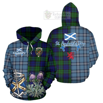 Tartan Vibes Clothing Bannatyne Tartan Hoodie Happy St. Andrew's Day Half Tartan Style