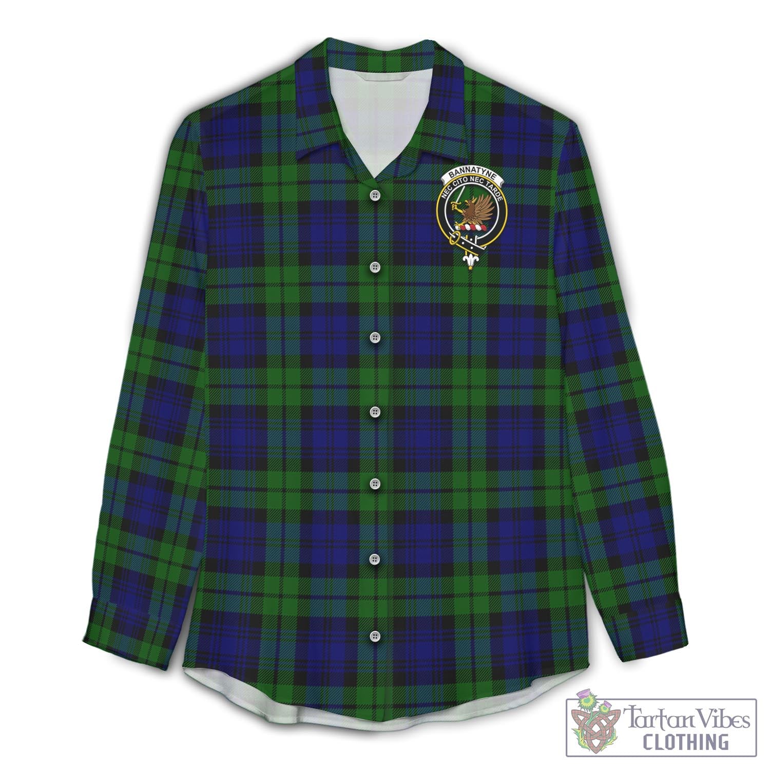 Bannatyne Tartan Women's Casual Shirt with Family Crest Female - Tartan Vibes Clothing