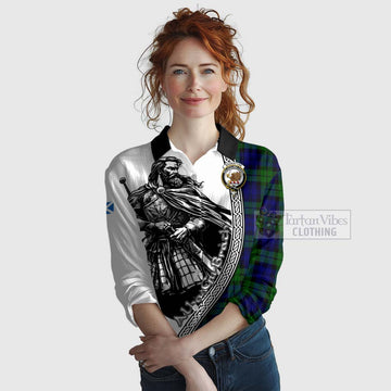 Tartan Vibes Clothing Bannatyne Tartan Clan Crest Women's Casual Shirt with Highlander Warrior Celtic Style