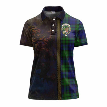Tartan Vibes Clothing Bannatyne Tartan Family Crest Women's Polo Shirt Alba Gu Brath Be Brave Lion Ancient Style