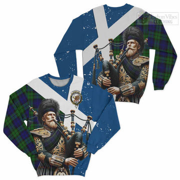 Tartan Vibes Clothing Bannatyne Tartan Sweatshirt with Family Crest Scottish Bagpiper Vibes