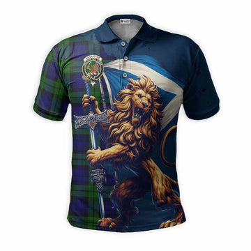 Tartan Vibes Clothing Bannatyne Tartan Family Crest Men's Polo Shirt with Scottish Majestic Lion