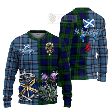 Tartan Vibes Clothing Bannatyne Tartan Knitted Sweater Happy St. Andrew's Day Half Tartan Style