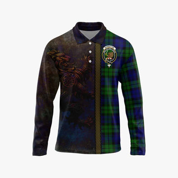 Tartan Vibes Clothing Bannatyne Tartan Family Crest Long Sleeve Polo Shirt Alba Gu Brath Be Brave Lion Ancient Style