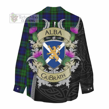 Tartan Vibes Clothing Bannatyne Tartan Family Crest Women's Casual Shirt Lion Rampant Royal Thistle Shield Celtic Inspired