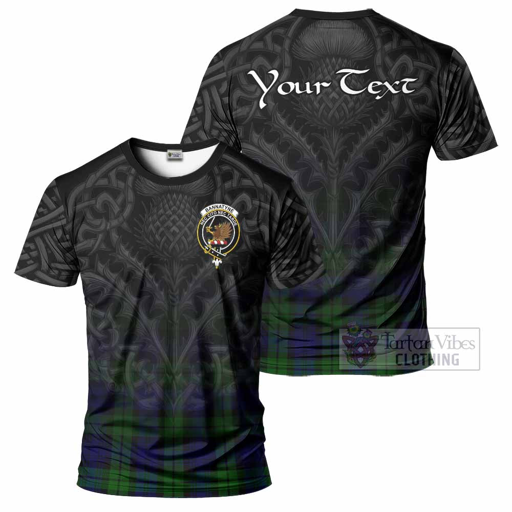 Tartan Vibes Clothing Bannatyne Tartan T-Shirt with Family Crest Celtic Thistle Vibes