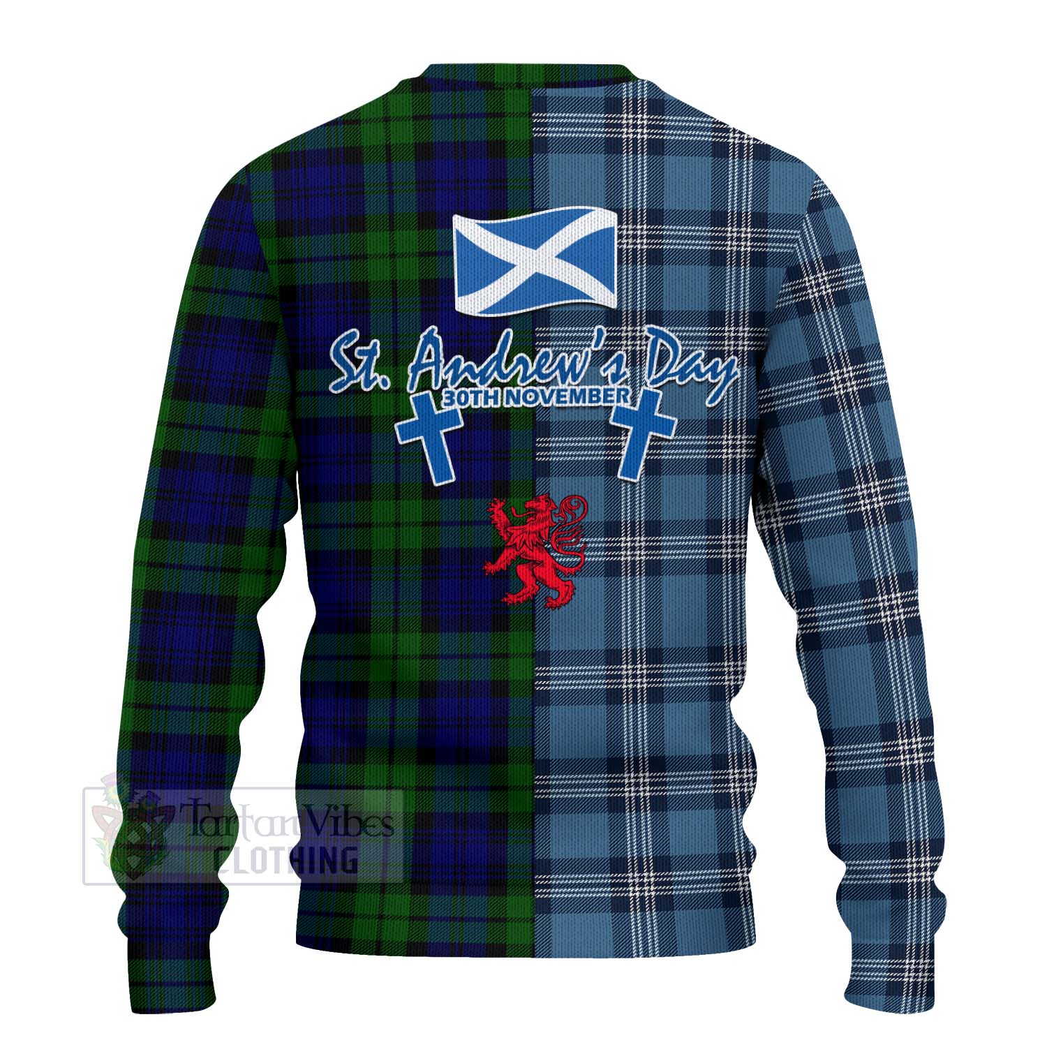 Tartan Vibes Clothing Bannatyne Tartan Knitted Sweater Happy St. Andrew's Day Half Tartan Style