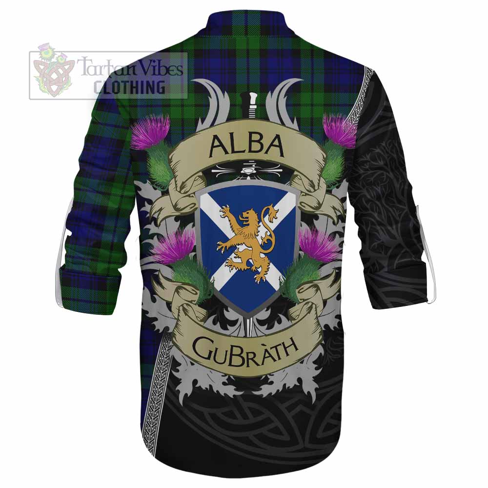 Tartan Vibes Clothing Bannatyne Tartan Family Crest Ghillie Kilt Shirt Lion Rampant Royal Thistle Shield Celtic Inspired