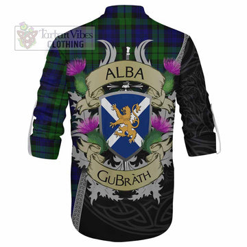 Tartan Vibes Clothing Bannatyne Tartan Family Crest Ghillie Kilt Shirt Lion Rampant Royal Thistle Shield Celtic Inspired
