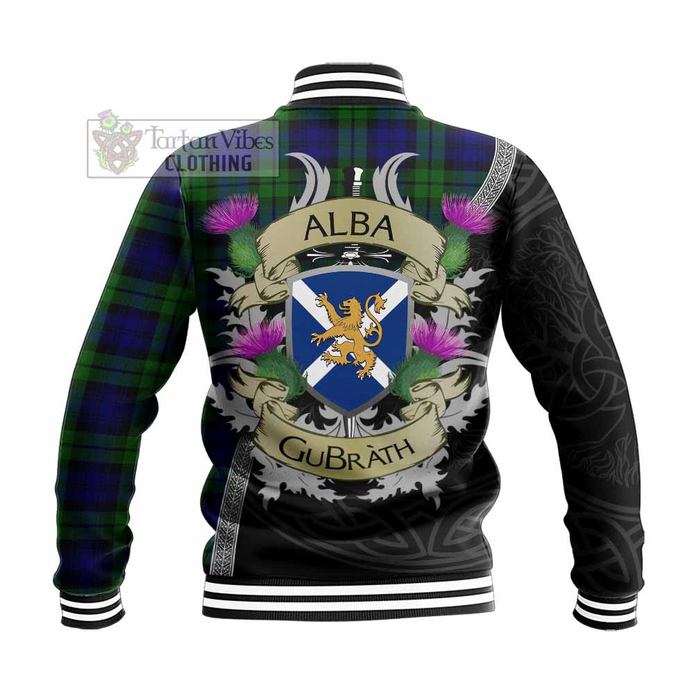 Tartan Vibes Clothing Bannatyne Tartan Family Crest Baseball Jacket Lion Rampant Royal Thistle Shield Celtic Inspired