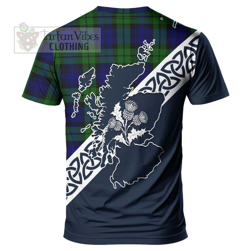 Bannatyne Tartan T-Shirt Featuring Thistle and Scotland Map