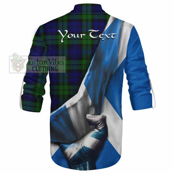 Tartan Vibes Clothing Bannatyne Tartan Ghillie Kilt Shirt with Family Crest Scotland Patriotic Style