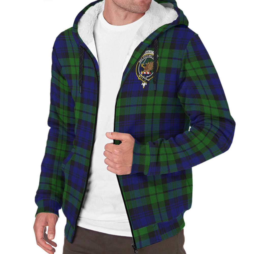 Bannatyne Tartan Sherpa Hoodie with Family Crest - Tartanvibesclothing
