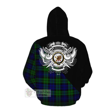 Tartan Vibes Clothing Bannatyne Tartan Cotton Hoodie with Family Crest and Military Logo Style