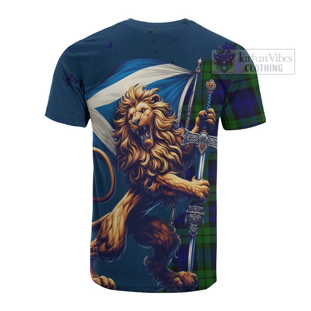 Tartan Vibes Clothing Bannatyne Tartan Family Crest Cotton T-shirt with Scottish Majestic Lion