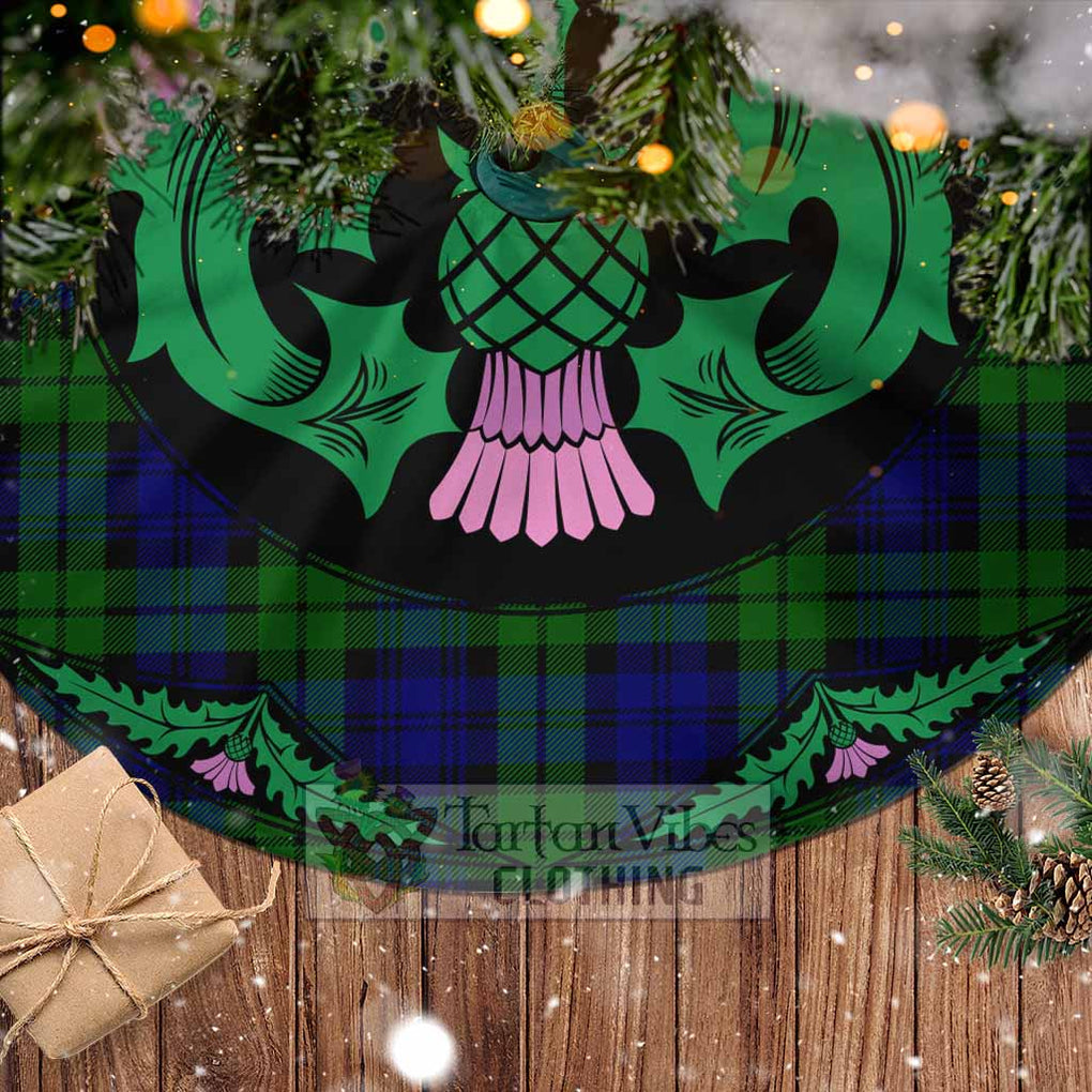 Tartan Vibes Clothing Bannatyne Tartan Christmas Tree Skirt Scottish Thistle Style